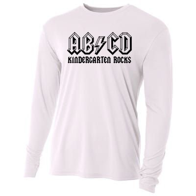 ABCD Rocks Back To School Kindergarten Rocks Funny Teacher Cooling Performance Long Sleeve Crew