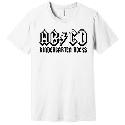 ABCD Rocks Back To School Kindergarten Rocks Funny Teacher Premium T-Shirt