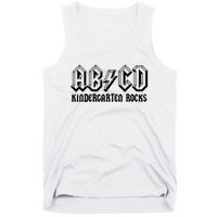 ABCD Rocks Back To School Kindergarten Rocks Funny Teacher Tank Top