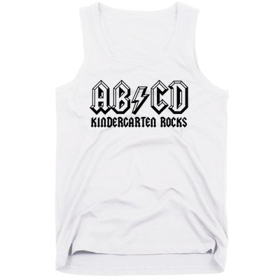 ABCD Rocks Back To School Kindergarten Rocks Funny Teacher Tank Top