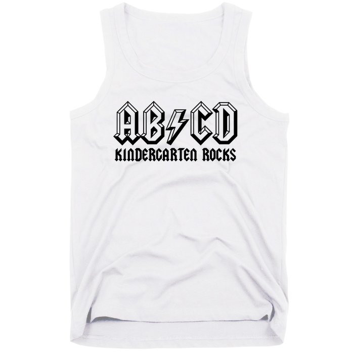 ABCD Rocks Back To School Kindergarten Rocks Funny Teacher Tank Top