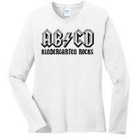 ABCD Rocks Back To School Kindergarten Rocks Funny Teacher Ladies Long Sleeve Shirt