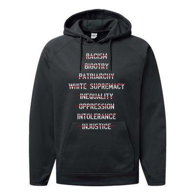 Anti Racism Bigotry Patriarchy White Supremacy Inequality Oppression Intolerance Performance Fleece Hoodie