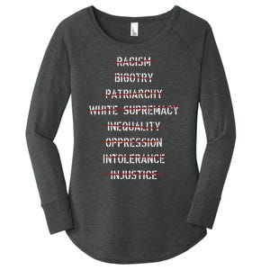 Anti Racism Bigotry Patriarchy White Supremacy Inequality Oppression Intolerance Women's Perfect Tri Tunic Long Sleeve Shirt