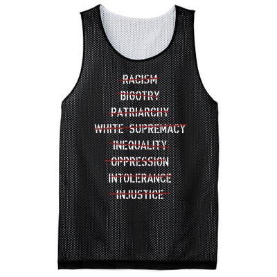 Anti Racism Bigotry Patriarchy White Supremacy Inequality Oppression Intolerance Mesh Reversible Basketball Jersey Tank