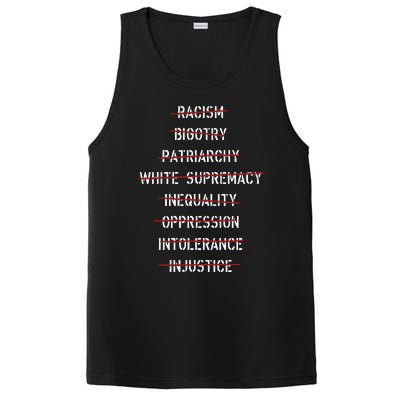 Anti Racism Bigotry Patriarchy White Supremacy Inequality Oppression Intolerance PosiCharge Competitor Tank