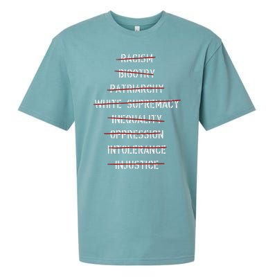 Anti Racism Bigotry Patriarchy White Supremacy Inequality Oppression Intolerance Sueded Cloud Jersey T-Shirt