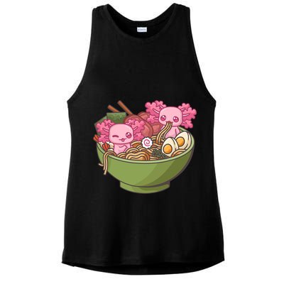 Axolotl Ramen Bowl Kawaii Anime  Ladies PosiCharge Tri-Blend Wicking Tank