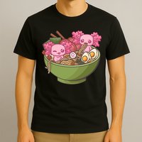 Axolotl Ramen Bowl Kawaii Anime  T-Shirt