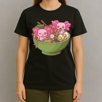 Axolotl Ramen Bowl Kawaii Anime  T-Shirt