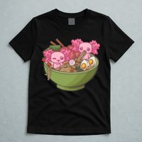 Axolotl Ramen Bowl Kawaii Anime  T-Shirt