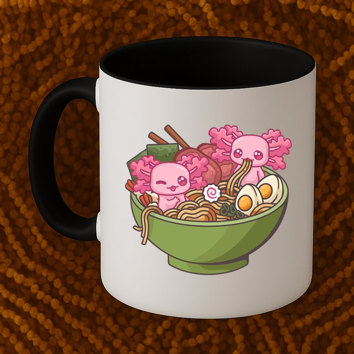 Axolotl Ramen Bowl Kawaii Anime  Mug