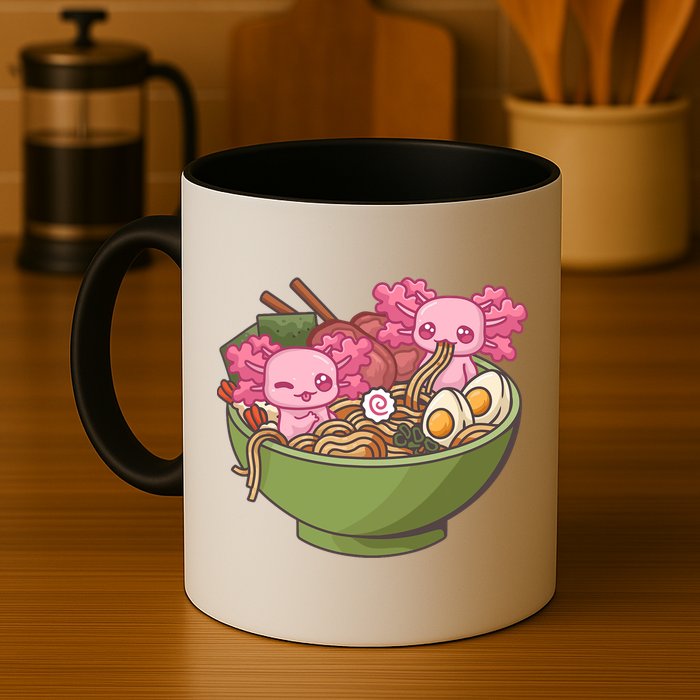 Axolotl Ramen Bowl Kawaii Anime  Mug
