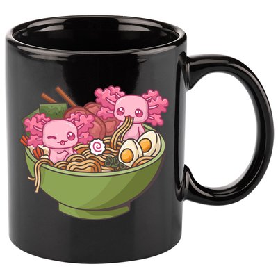 Axolotl Ramen Bowl Kawaii Anime  11oz C Handle Ceramic Mug