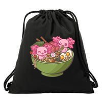 Axolotl Ramen Bowl Kawaii Anime  Drawstring Bag