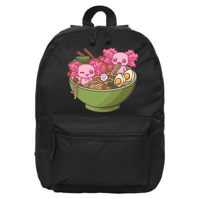 Axolotl Ramen Bowl Kawaii Anime  16 in Basic Backpack