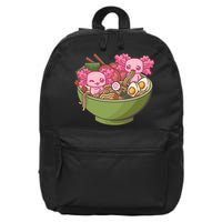 Axolotl Ramen Bowl Kawaii Anime  16 in Basic Backpack
