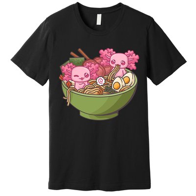 Axolotl Ramen Bowl Kawaii Anime  Premium T-Shirt