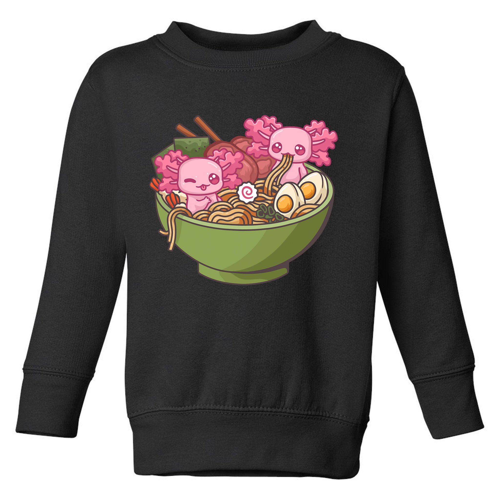 Axolotl Ramen Bowl Kawaii Anime  Toddler Sweatshirt