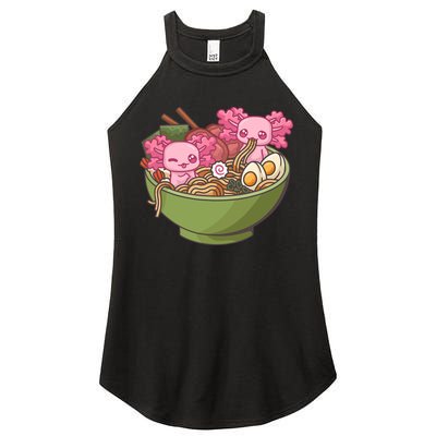 Axolotl Ramen Bowl Kawaii Anime  Women's Perfect Tri Rocker Tank