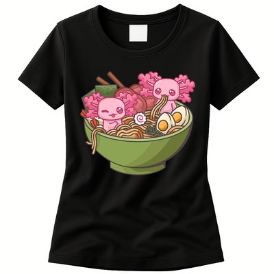 Axolotl Ramen Bowl Kawaii Anime  Womens T-Shirt