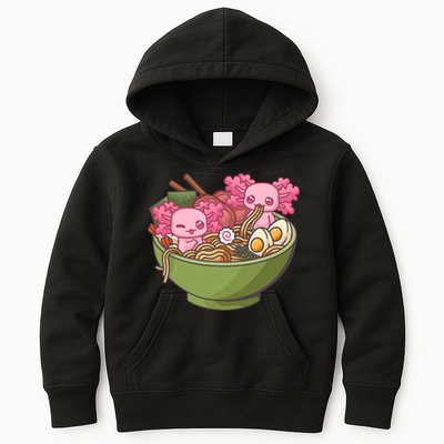 Axolotl Ramen Bowl Kawaii Anime  Kids Hoodie