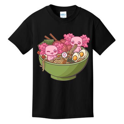 Axolotl Ramen Bowl Kawaii Anime  Kids T-Shirt