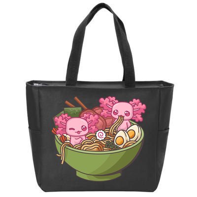 Axolotl Ramen Bowl Kawaii Anime  Zip Tote Bag