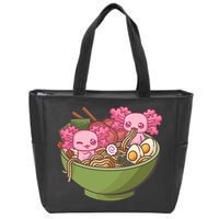 Axolotl Ramen Bowl Kawaii Anime  Zip Tote Bag