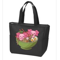 Axolotl Ramen Bowl Kawaii Anime  Zip Tote Bag