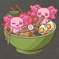 Axolotl Ramen Bowl Kawaii Anime  Cotton Canvas Backpack