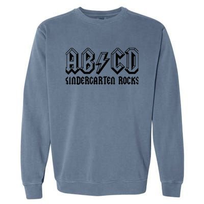 ABCD Rocks Back To School Kindergarten Rocks Funny Teacher Garment-Dyed Sweatshirt