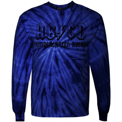 ABCD Rocks Back To School Kindergarten Rocks Funny Teacher Tie-Dye Long Sleeve Shirt