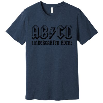 ABCD Rocks Back To School Kindergarten Rocks Funny Teacher Premium T-Shirt