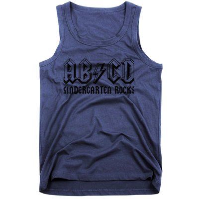 ABCD Rocks Back To School Kindergarten Rocks Funny Teacher Tank Top