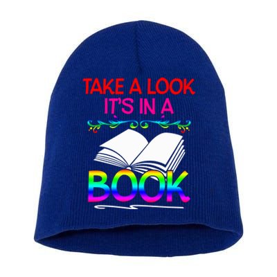 Avid Readers Bookworms Take A Look Its In A Book Lovers Gift Short Acrylic Beanie