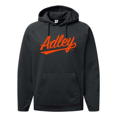 Adley Rutschman Baltimore Text Baltimore Baseball Performance Fleece Hoodie