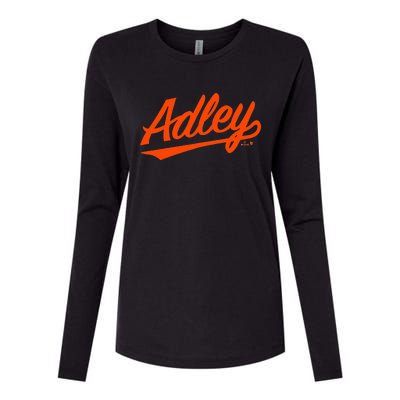 Adley Rutschman Baltimore Text Baltimore Baseball Womens Cotton Relaxed Long Sleeve T-Shirt