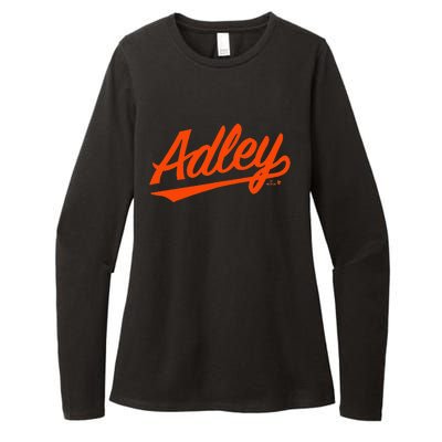 Adley Rutschman Baltimore Text Baltimore Baseball Womens CVC Long Sleeve Shirt