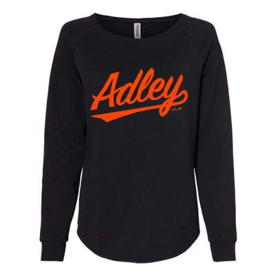 Adley Rutschman Baltimore Text Baltimore Baseball Womens California Wash Sweatshirt