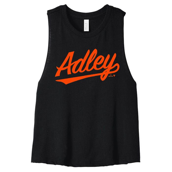 Adley Rutschman Baltimore Text Baltimore Baseball Women's Racerback Cropped Tank