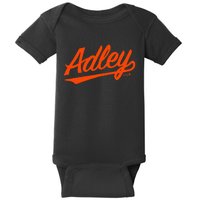 Adley Rutschman Baltimore Text Baltimore Baseball Baby Bodysuit