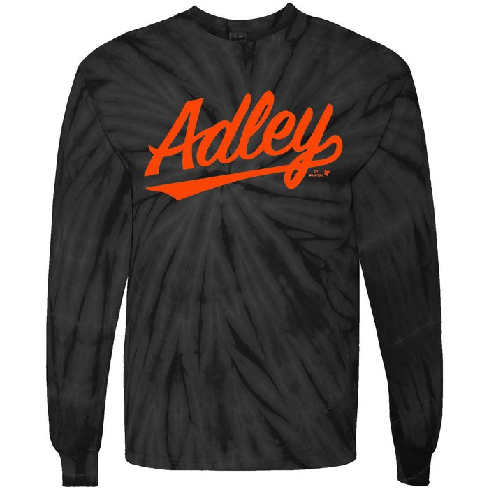 Adley Rutschman Baltimore Text Baltimore Baseball Tie-Dye Long Sleeve Shirt