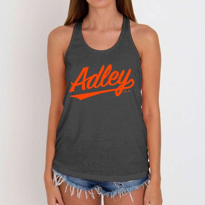 Adley Rutschman Baltimore Text Baltimore Baseball Women's Knotted Racerback Tank