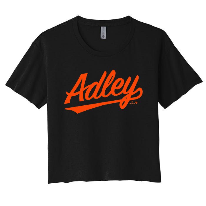 Adley Rutschman Baltimore Text Baltimore Baseball Women's Crop Top Tee