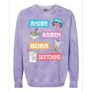 Anime Ra Boba Sketching  Kawaii Anime Lover Merch Gift  Colorblast Crewneck Sweatshirt