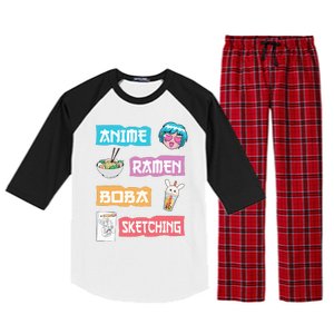 Anime Ra Boba Sketching  Kawaii Anime Lover Merch Gift  Raglan Sleeve Pajama Set