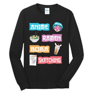 Anime Ra Boba Sketching  Kawaii Anime Lover Merch Gift  Tall Long Sleeve T-Shirt