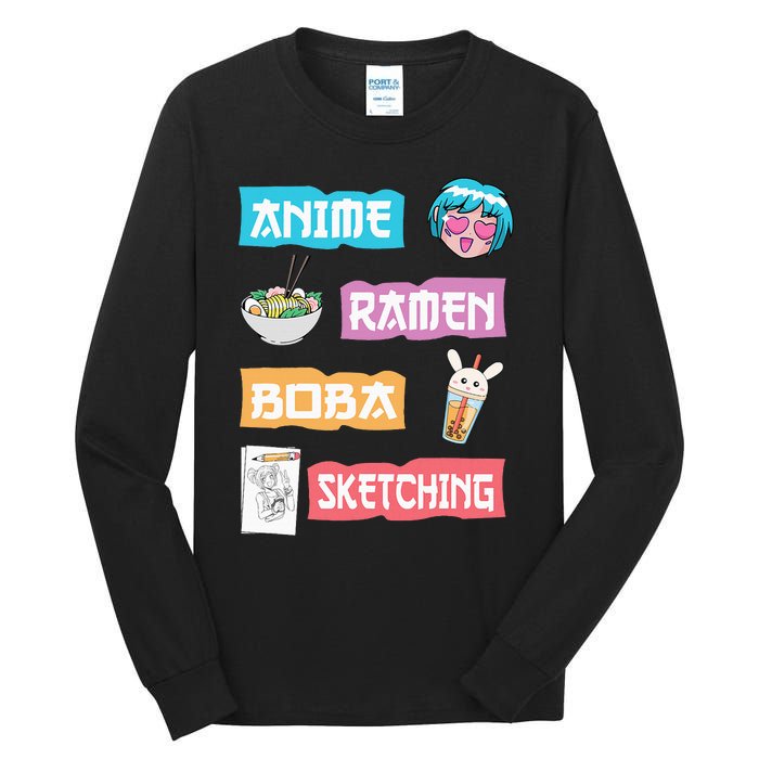 Anime Ra Boba Sketching  Kawaii Anime Lover Merch Gift  Tall Long Sleeve T-Shirt