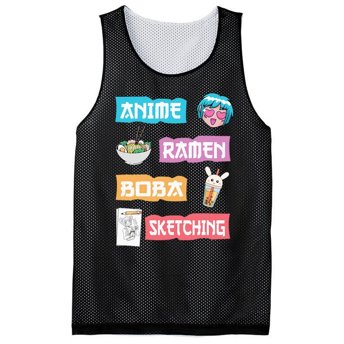 Anime Ra Boba Sketching  Kawaii Anime Lover Merch Gift  Mesh Reversible Basketball Jersey Tank